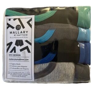 Mallary Matthew Boys Tagless‎ Briefs Underwear 4-Pack X Large 10-12
